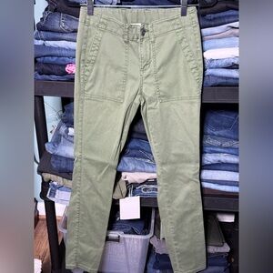 Cabi The Scout Stretch Corduroy Pants Size 4 Sage Green Womens Slim Leg Utility
